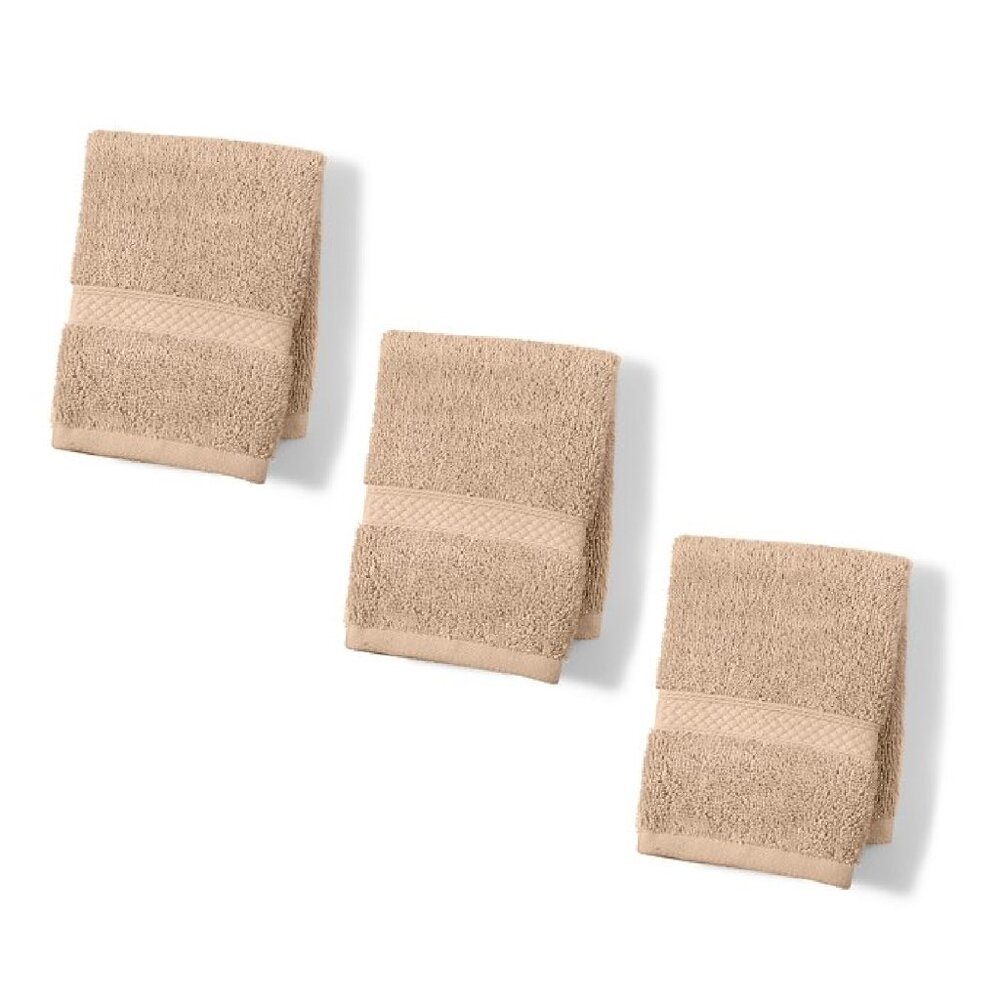 3 brand new CAMEL Charter Club Elite 100% Hygro Cotton 13x13 inch WASHCLOTHs